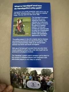 Handigolf leaflet: What is Handigolf and how do Handigolfers play golf?